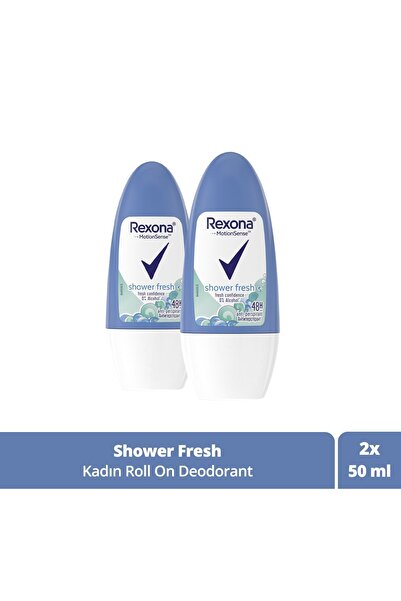 Rexona Üstün Koruma Kadın Roll On Deodorant Shower Fresh 72 Saat Kesintisiz Koruma 50 ml X2