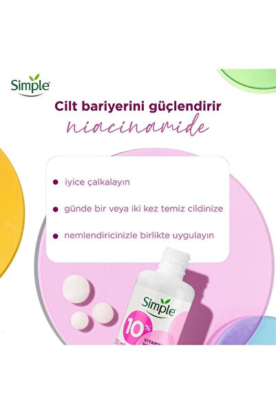 Simple Booster Serum %10 B3 Niacinamide Vitamini Eşit Cilt Tonu ve Görünümü 30 ml