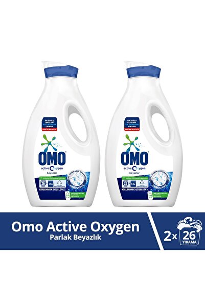 Omo Active Oxygen Etkisi Sıvı Çamaşır Deterjanı Beyazlar Için Leke Çıkarıcı 1690 ml X2