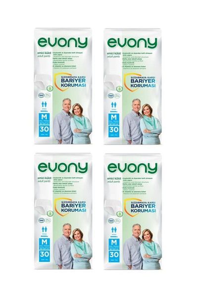 Evony Absorbent Panties Medium 5.5 Drop 30 Pieces 4 Pack 120 Pieces