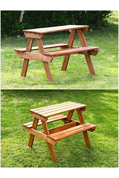 MANDU Ahşap Çocuk Piknik Masası (fındık Rengi)