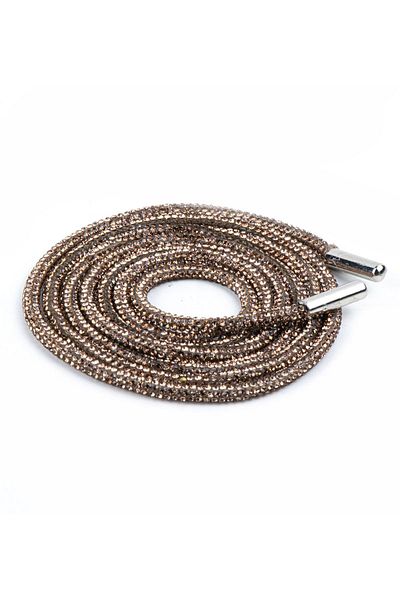 AiryFooT Crystal Stone Shiny Stone Shoelaces 100 Cm 1 Pair (Brown)