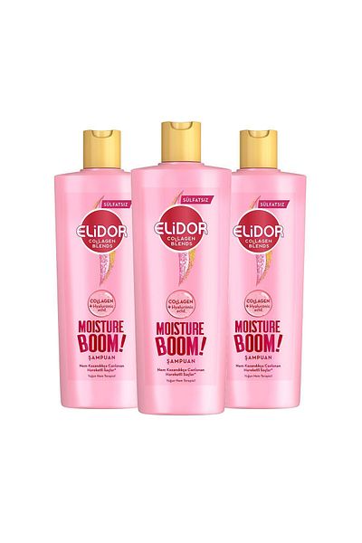 Elidor Sulfate-freeCollagenBlends Hair Care Shampoo -MoistureBoom IntensiveMoistureTherapy 350 Ml