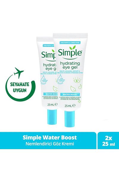 Simple Water Boost Moisturizing Eye Cream Vegan Effective on Tired and Skewer Eyes 25 ml