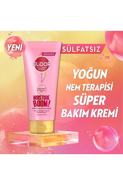 Elidor Collagen Blends Sulfate-Free Super Hair Care Cream Moisture Boom Intensive Moisture Therapy 170 ml