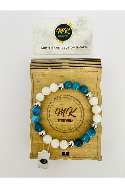 MK tasarım REAL MOONSTONE APATITE STONE BRACELET MK.023.006