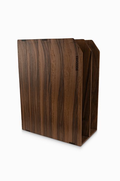 Woodsaka WOODSAKA Reka Two Section File Rack - Horizontal and Vertical Use - Walnut
