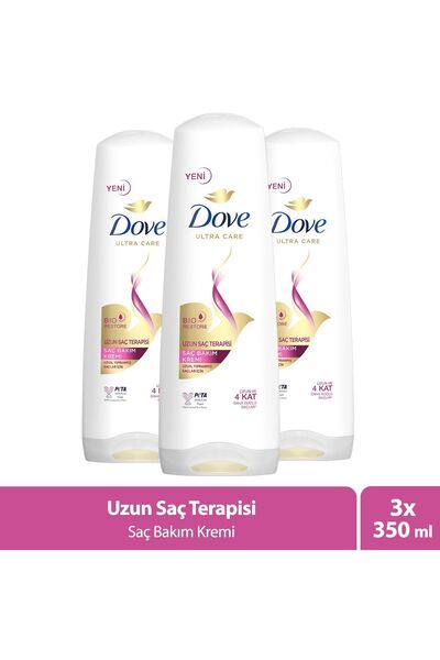Dove Ultra Care Saç Bakım Kremi Uzun Saç Terapisi Uzun Yıpranmış Saçlar Için 350 ml X3