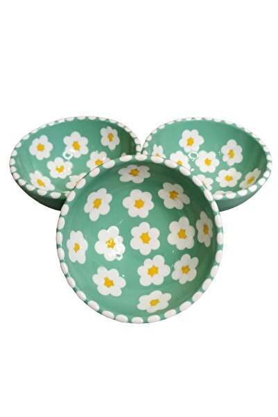 Dekoratif atölye 3lü Papatya Taş Çerezlik - El Işçiliği Taş Obje - Lokumluk -...