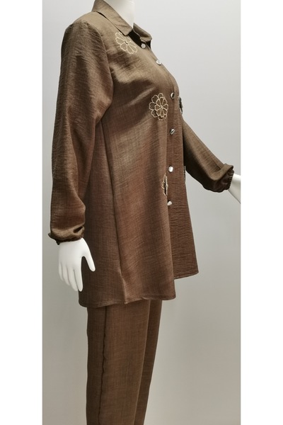 B.HE.Z Ayrobin Linen Tunic - Πουκάμισο γιακά, Μαργαρίτα, Μακρυμάνικο Σετ