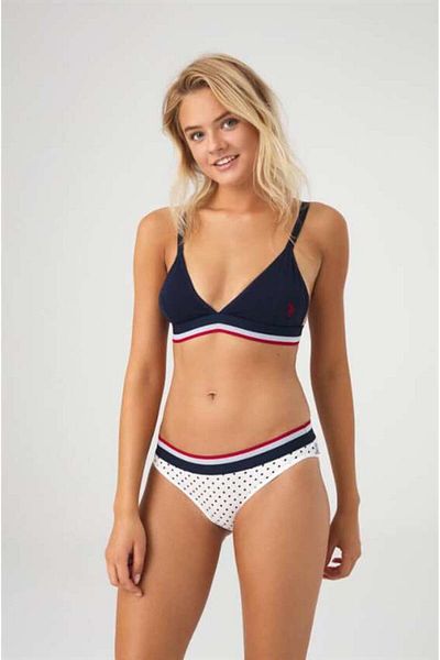 U.S. Polo Assn. Set bustieră roșie din bumbac cu buline