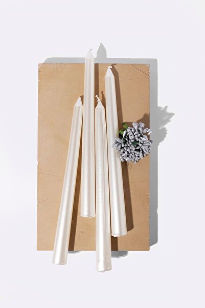 Gizemli Home 4 Lü Sedef Inci Renkli Şamdan Mumu