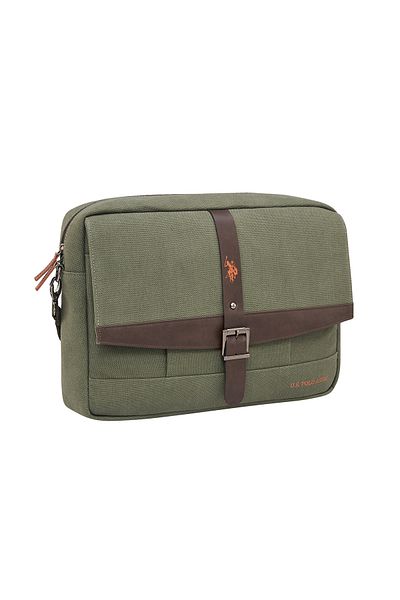 U.S. Polo Assn. U.S. Polo Assn 24544 - Canvas Messenger Shoulder Bag with Laptop Compartment KHAKI