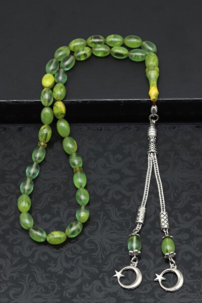 Alibaba Doğaltaş Mărgele de rugăciune cu tăietură de orz verde - 6x10mm