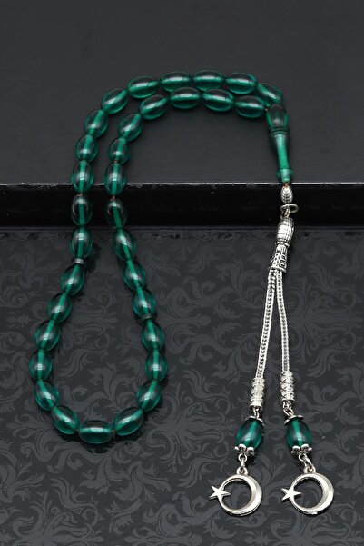 Alibaba Doğaltaş Mărgele de rugăciune cu tăietură de orz verde - 6x10mm