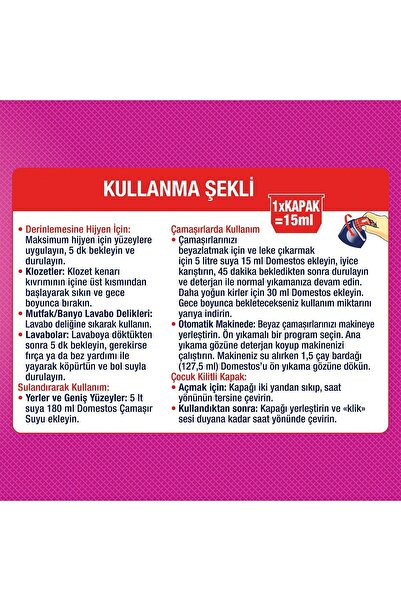 Domestos Çamaşır Suyu Pembe Güç 750 ml 6 Adet