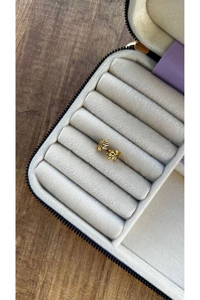 Rüya Adjustable Leaf Detailed Steel Ring