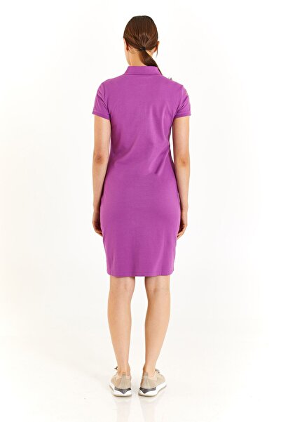 U.S. Polo Assn. Rochie polo midi pentru femei, slim fit, cu broderie USPA - MTS0224-075