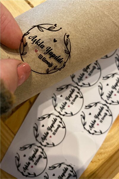 Spacepiks 90 de autocolante transparente - Made with Love, 3 cm diametru