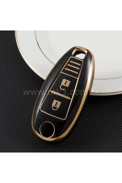 GMA KEYS Luxury Suzuki Vitara Sx4 Swift Ignis Baleno 2 Button Waterless Nano Key Case Black Gold Color