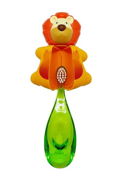R.O.C.S. 0-3 Years Baby Hygienic Set - Green Toothbrush with Lion Figure and Storage Container