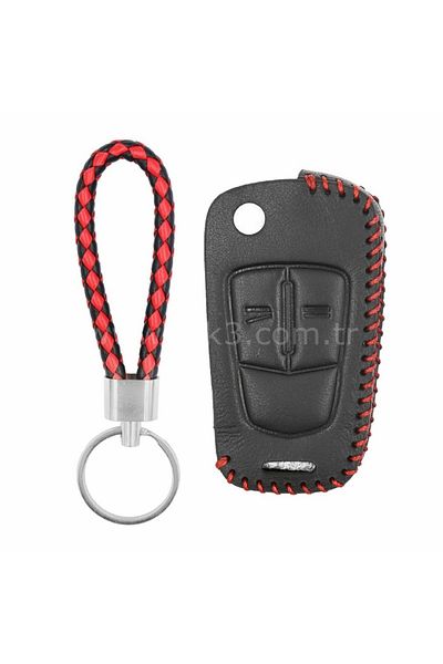 GMA KEYS Luxury Opel Astra H Corsa D 2 Button Switchblade Leather Key Protection Case and Mesh Key