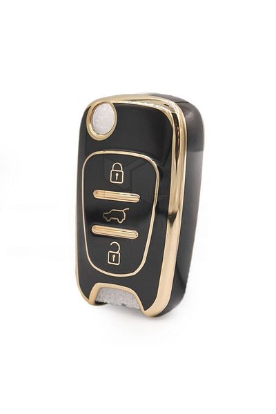 GMA KEYS Luxury Hyundai I10 I20 I30 Ix25 Ix35 Switchblade 3 Button Nano Key Case Black Gold Gold Color
