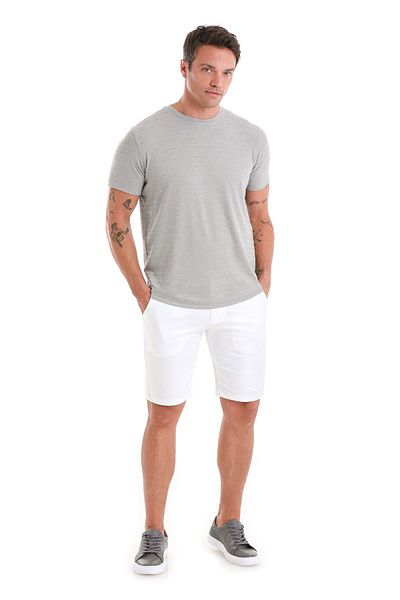 Hatemoğlu Μπλουζάκι με κανονική εφαρμογή σε γκρι Crew Neck