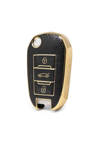 GMA KEYS Luxury Peugeot 208 301 307 308 508 2008 3008 Partner Van Switchblade Case Black Gold