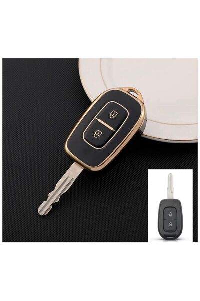 GMA KEYS Renault Duster Scenic Master Megane 2 - Husa de protectie cheie din aur negru
