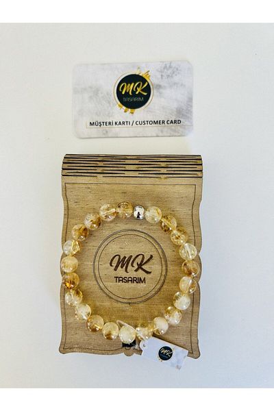 MK tasarım REAL CITRIN STONE BRACELET| IN SPECIAL BOX| CUSTOMER WITH CARD MK.009.030