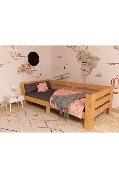 MyMob Mobilya 90x190 T Amamen Doğal Ahşap (ÇAM) Sedir Karyola-kaliteli Ve Uygun