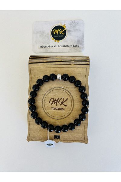 MK tasarım REAL OBSIDIAN STONE BRACELET MK.009.029