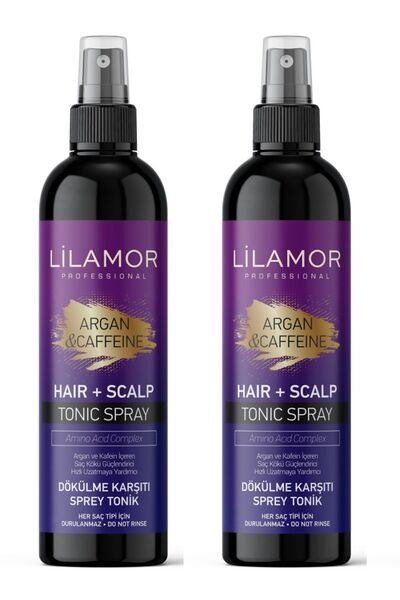 Lilamor Argan&Kafein Saç Kökü Güçlendirici Dökülme Karşıtı Hızlı Uzamaya Yardımcı Tonik Sprey 250ml X 2ADET