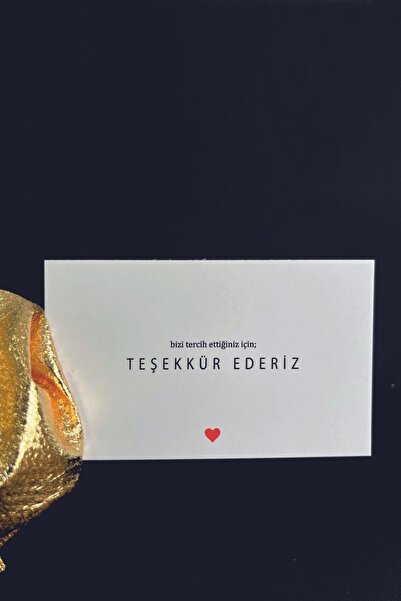 Örün Matbaa Beyaz / Kalpli Teşekkür Kartı 50 Adet / White / Heartly Thank You Card 50 Pieces