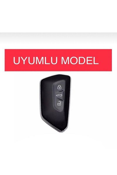 GMA KEYS Lux Volkswagen Golf 8 - Caddy Polo Nano Smart Key Case, Grey Gold Color