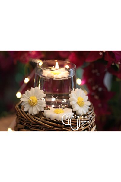 Minimum Stories Yüzen Mum Papatya 3 Lü Dekoratif Mum Seti