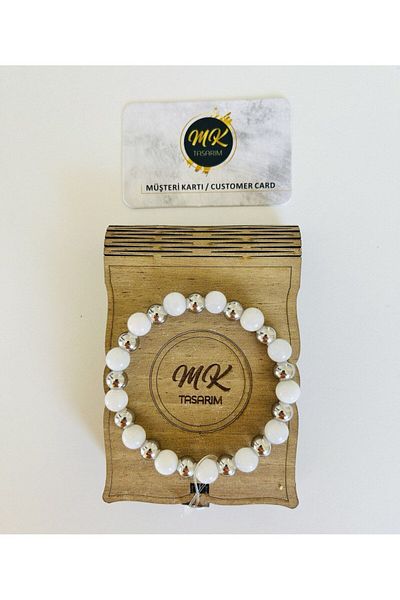 MK tasarım REAL MOONSTONE BRACELET| IN SPECIAL BOX| CUSTOMER WITH CARD MK.022.003