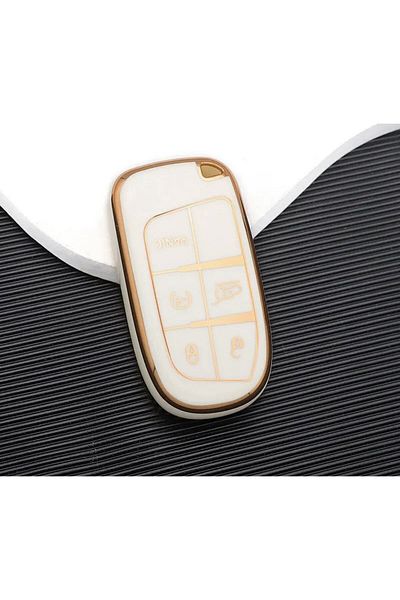 GMA KEYS Luxury Jeep Dodge Renegade Grand Cherokee Chrysler Nano Key Case White Gold Gold Color