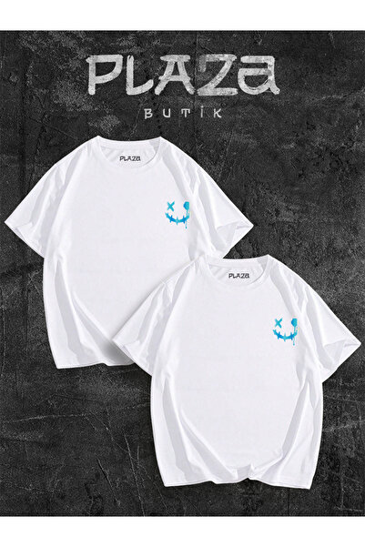 Plaza Butik З малюнком усміхненого обличчя - вигідний комплект з двох оверсайз-футболок