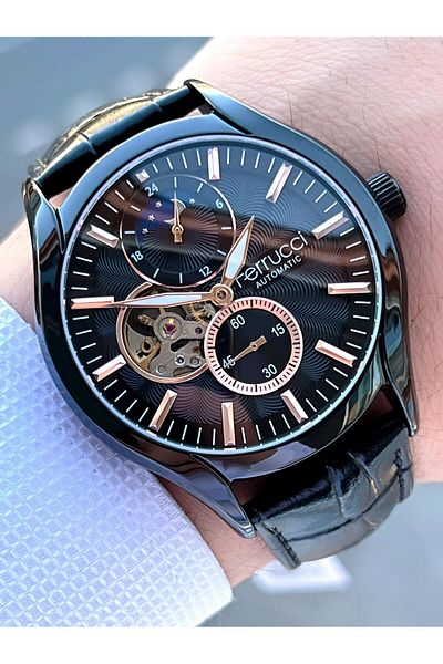 Ferrucci Men's Wristwatch - Automatic Moon/Sun Dial, 30 Mt Water Resistant EFC.03343.06