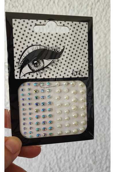 NHOUSE 68 قطعة ذاتية اللصق - ملصق حجري للوجه والعينين والأظافر (28 لؤلؤة - 40 حجر كريستال)