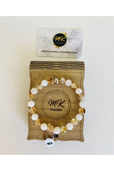 MK tasarım Moonstone Citrine Stone Wrist Mk.021.009