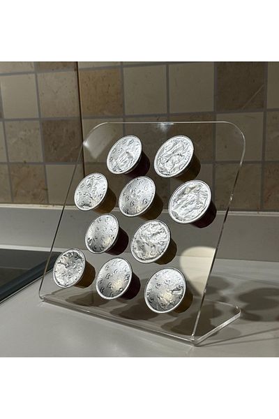 Trend Pleksi Capsule Coffee Stand (Nespresso & Jacobs Compatible 10 Capsules Capacity Transparent)