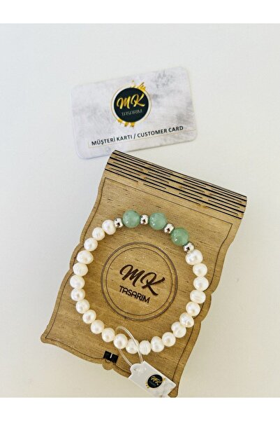 REAL PEARL REAL AVENTURIN STONE BRACELET | IN SPECIAL BOX |