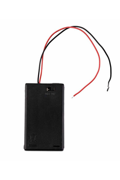 Genel Markalar İkili 2’li Kapaklı Anahtarlı Aa Pil Kutusu / Kablolu Aa Pil Yuvası / Kalem Pil Tutucu