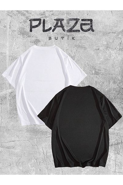 Plaza Butik Μπλουζάκι με στάμπα με χαμογελαστό πρόσωπο διπλό oversize Πλεονέκτημα διπλής συσκευασίας