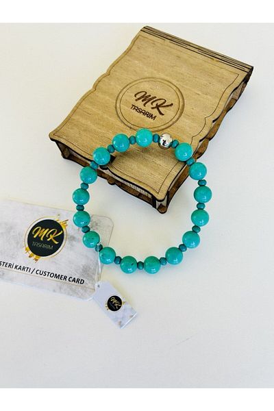 MK tasarım REAL TURQUOISE STONE BRACELET MK.020.006