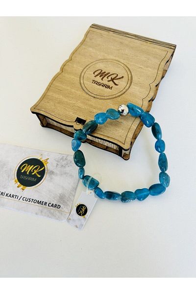 MK tasarım REAL APATITE STONE BRACELET| IN SPECIAL BOX| CUSTOMER WITH CARD MK.009.019