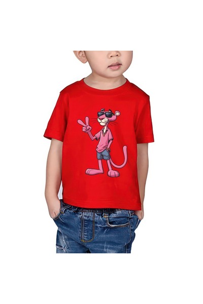 oneagılyazı Pink Panther Patterned Printed Children's T-Shirt